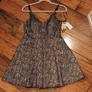 Nordstrom Shimmering Black & Gold Cocktail Mini Dress Size 9 NWT